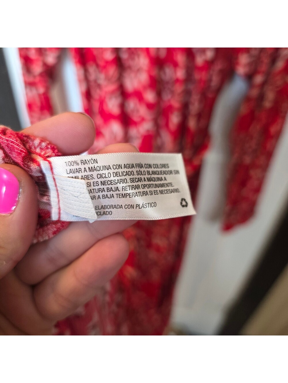 Knox Rose Red Floral Rayon Dress with Button Front and Long Sleeves Size XL NWOT - Picture 6 of 9